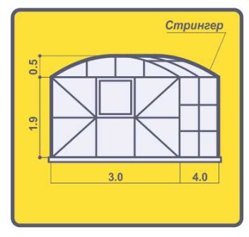 Каркас ДВ Вагон 3х10м/ш1/25*25