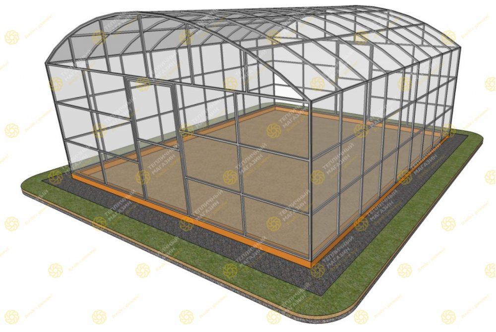 Теплица ДВ Вагон Люкс 5х8м/ш0,65/25*25