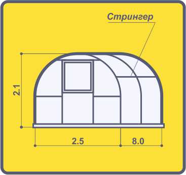 Теплица ДВ Крепкая (2,5х8 метра)