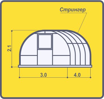 Каркас теплицы ДВ Профи (3x4 метра)