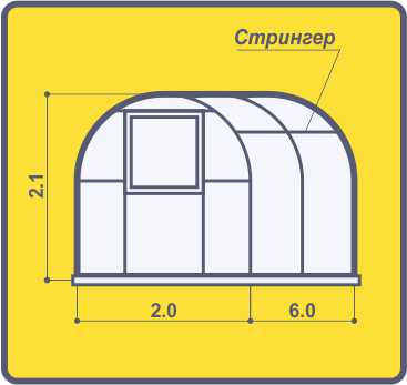 Каркас теплицы ДВ Крепкая (2x6 метра)