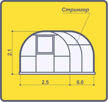 Теплица ДВ Крепкая (2,5х6 метра)