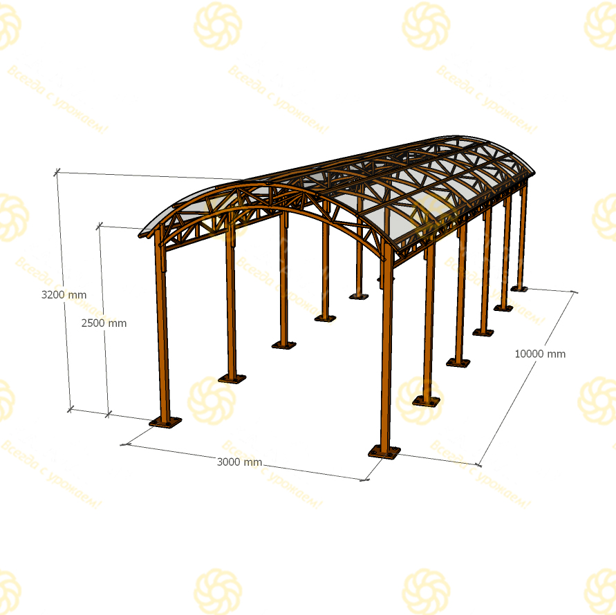 Навес 3х10 метров