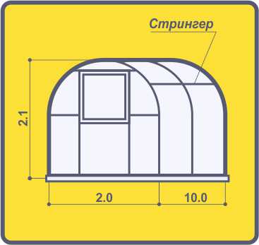 Каркас теплицы ДВ Крепкая (2x10 метра)