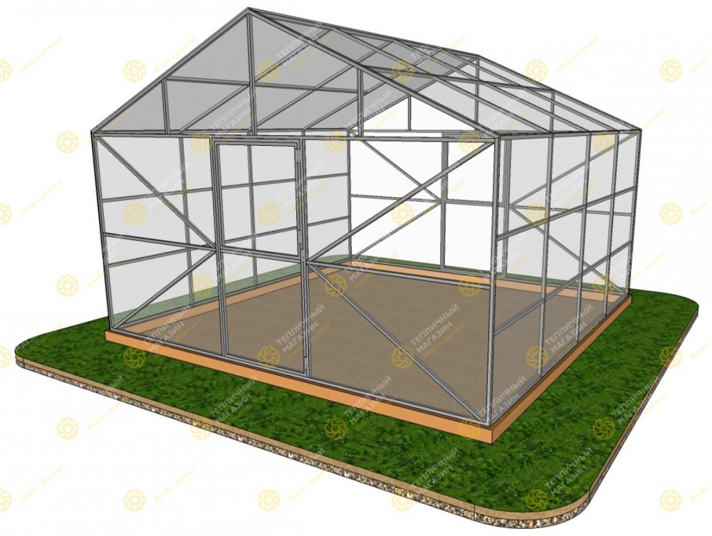 Теплица ДВ Домик Люкс (4х4 метра)/СПК 4мм/Стандарт