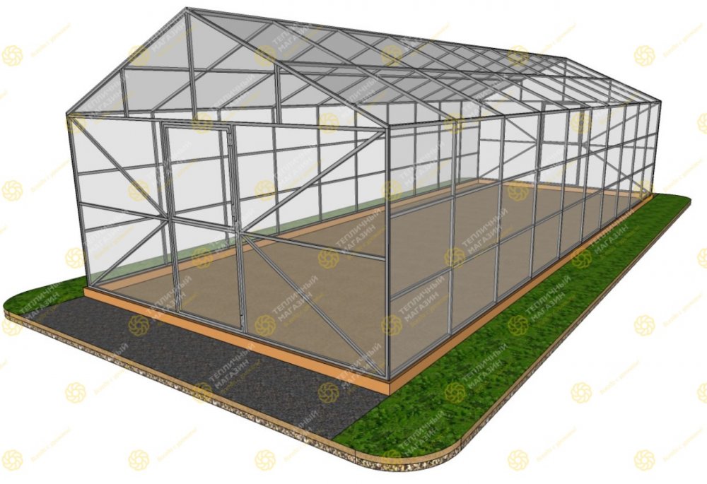 Теплица ДВ Домик (4х10 метра)/СПК 4мм/Стандарт