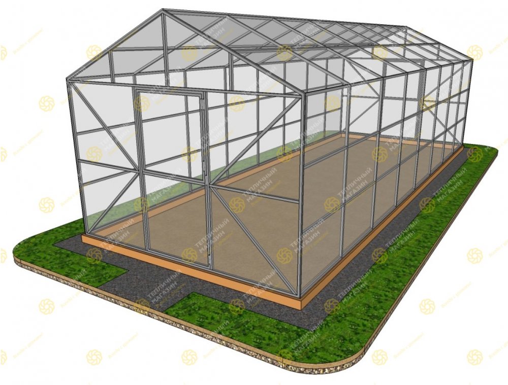 Теплица ДВ Домик Люкс (3х8 метра)/СПК 4мм/Стандарт