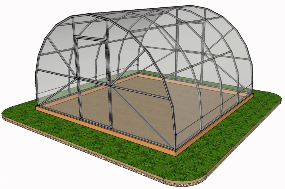 Каркас теплицы ДВ Усиленная (4x4 метра)