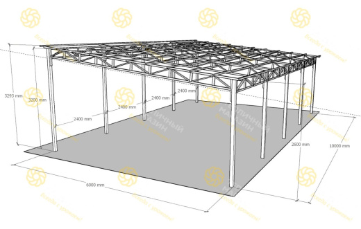 Навес 6х10 метров